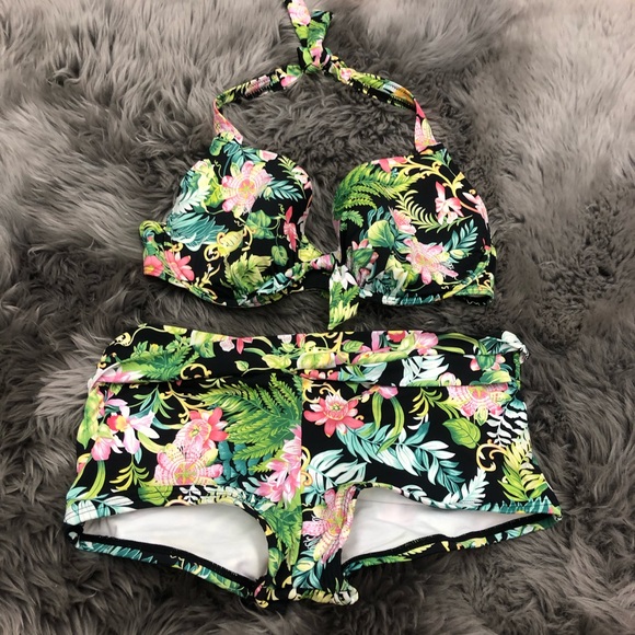 Sun Seeker Other - SunSeeker | Bikini Set | Black & Green | Tropical | Size 16